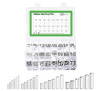 sourcing map 360Pcs 1 Set of 24 Sizes Dowel Pins 304 Stainless Steel Support Shelves Pegs Fasten Elements Assortment Kit, Silver