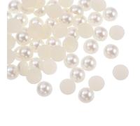 sourcing map 360pcs ABS Half Pearl Beads, 8mm Resin Flat Back Pearls Shiny Imitation Pearl Bead for DIY Crafts Making Shoes Wedding Christmas Photo Frames, Beige