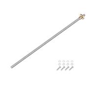 sourcing map 365mm / 14.5 Inch Tr8x8 Stainless Steel Lead Screw with T8 Brass Nut - [ Acme Thread, 2mm Pitch, 8mm Lead ] for 3D Printer Z Axis, CNC Machine