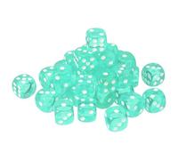 sourcing map 36Pcs 6 Sided Acrylic Dice, 16mm/0.63" Rounded Corner Translucent Colored D6 Game Dice for Theme Party Fun Table Board Games, Light Green