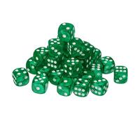 sourcing map 36Pcs 6 Sided Acrylic Dice, 16mm/0.63" Rounded Corner Translucent Colored D6 Game Dice for Theme Party Fun Table Board Games, Green