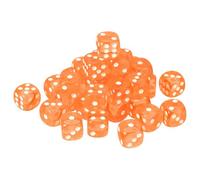 sourcing map 36Pcs 6 Sided Acrylic Dice, 18mm/0.71" Rounded Corner Translucent Colored D6 Game Dice for Theme Party Fun Table Board Games, Orange