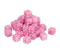 sourcing map 36Pcs 6 Sided Acrylic Dice, 19mm/0.75" Large D6 Opaque Game Dice Bulk for Table Board Games Birthday Theme Party Fun Supply, Pink