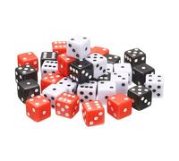sourcing map 36Pcs 6 Sided Acrylic Dice, 19mm/0.75" Large D6 Opaque Game Dice Bulk for Table Board Games Birthday Theme Party Fun Supply, Red/White/Black