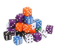 sourcing map 36Pcs 6 Sided Acrylic Dice, 19mm/0.75" Large D6 Opaque Game Dice Bulk for Table Board Games Birthday Theme Party Fun Supply, Green/Orange/White/Black/Purple/Blue