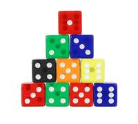 sourcing map 36Pcs Acrylic Dice, 19mm/0.75" Translucent D6 Dice, 6 Sided Square Rounded Edge for Board Table Games Birthday Theme Party Supply, (Blue/Red/Orange/Yellow/Green/Black)
