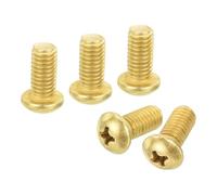 sourcing map 36Pcs Brass Machine Screws, M5x10mm Phillips Pan Head Fastener Machinery Bolts, Pan Head Fastener Bolts for Furniture, Office Equipment, Electronics, Brass Tone