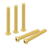 sourcing map 36Pcs Brass Machine Screws, M5x40mm Phillips Pan Head Fastener Machinery Bolts, Pan Head Fastener Bolts for Furniture, Office Equipment, Electronics, Brass Tone