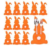 sourcing map 36Pcs Easter Bunny Utensil Cutlery Holder, 5.9x3.2" Felt Easter Cutlery Holders Cutlery Sleeve for Knife Forks Settings Tableware Decoration Wedding Birthday Party, Orange