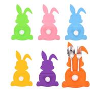 sourcing map 36Pcs Easter Bunny Utensil Cutlery Holder, 5.9x3.2" Felt Easter Cutlery Holders Cutlery Sleeve for Knife Forks Settings Tableware Decoration Wedding Birthday Party, Multicolor