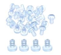 sourcing map 36Pcs Glass Table Top Bumpers with Long Stem, 5mm/0.2" Rubber Bumper Grippers Anti Slip Table Spacers for Patio Cabinet Furniture (Fits 3/16Inch Hole), Clear