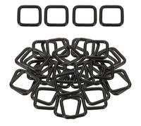 sourcing map 36Pcs Metal Rectangle Ring Buckles, 4/5" x 4/5" Square Strap, Black