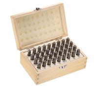 sourcing map 36pcs Metal Stamping Kit 1/4" (6mm) Steel Uppercase Letter and Number Punch Set (A-Z / 0-8 / "&" Symbol) Sandblasting Punch Press Tool for Imprinting Metal Plastic Wood Leather