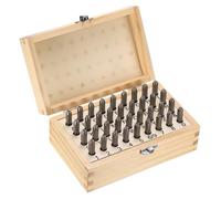 sourcing map 36pcs Metal Stamping Kit 5/32" (4mm) Steel Uppercase Letter and Number Punch Set (A-Z / 0-8 / "&" Symbol) Sandblasting Punch Press Tool for Imprinting Metal Plastic Wood Leather
