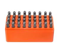 sourcing map 36pcs Metal Stamping Kit 5/32" (4mm) Steel Uppercase Letter and Number Punch Set (A-Z / 0-8 / "&" Symbol) Punch Press Tool with Case for Imprinting Metal Plastic Wood Leather