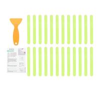 sourcing map 36Pcs Non-Slip Bathtub Stickers, 20x2 cm Strip Shape Shower Floor Non Slip Stickers with Scraper for Bathroom Shower Stairs Ladders, Grass Green