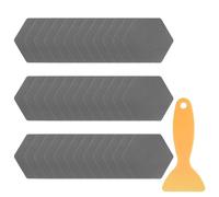 sourcing map 36pcs Non-Slip Bathtub Stickers Set 3.15" Hexagon Shower Floor Sticker PEVA Anti-Slip Adhesive Appliques with Scraper for Bathroom Kitchen Treads Stairs Swimming Pool, Gray