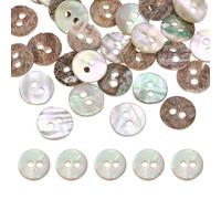 sourcing map 36Pcs Round Natural Shell Buttons,10mm 2 Holes Mother of Pearl Craft Seashell Sewing Buttons for Clothes Shirts Dresses Sewing DIY Craft Making,Beige
