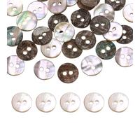 sourcing map 36Pcs Round Natural Shell Buttons,10mm 2 Holes Mother of Pearl Craft Seashell Sewing Buttons for Clothes Shirts Dresses Sewing DIY Craft Making,Beige Brown