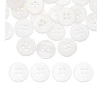 sourcing map 36Pcs Round Natural Shell Buttons,12.5mm 4 Holes Mother of Pearl Craft Seashell Sewing Buttons for Clothes Shirts Dresses Sewing DIY Craft Making, Porcelain White