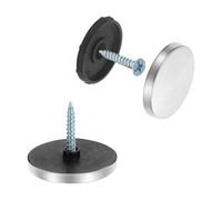 sourcing map 36pcs Screw Covers Caps, 30mm Dia Stainless Steel Mirror Screws Decorative Cover Caps Nails Convex Gasket Mirror Screw Fasteners for Sign Advertising Hardware Construction, Silver