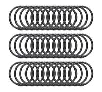 sourcing map 36pcs Shower Curtain Rings, 1.3 Inch ID Iron Round Snap Shower Curtain Hooks Glide Smoothly Shower Hooks for Bathroom Shower Curtain Rods, Black