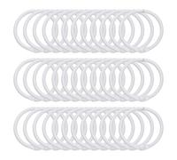 sourcing map 36pcs Shower Curtain Rings, 1.3 Inch ID Iron Round Snap Shower Curtain Hooks Glide Smoothly Shower Hooks for Bathroom Shower Curtain Rods, White