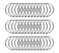 sourcing map 36pcs Shower Curtain Rings, 1.3 Inch ID Iron Round Snap Shower Curtain Hooks Glide Smoothly Shower Hooks for Bathroom Shower Curtain Rods, Silver