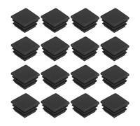 sourcing map 36Pcs Square Plastic Plug Insert, 0.79" x 0.79" Black Plastic Plugs End Cap Tube Cover for 16-18mm Inner Size Metal Pipe Post Furniture Chair Legs