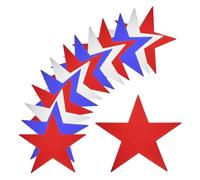 sourcing map 36Pcs Stars Cutouts Double Printed Paper Stars Decoration Cardboard Star for Classroom Wall Party Movie Night Party Supplies, 11 Inch (Red,Blue,Silver)
