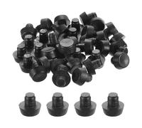 sourcing map 36Pcs Table Top Bumpers with Stem, 6mm/0.24Inch Black Rubber Bumper Grippers Anti Collision Slip Table Spacers for Patio Table Cabinet Furniture (Fit 1/4Inch Hole)