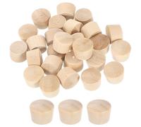 sourcing map 36Pcs Wood Button Plugs, 11mm/0.43" Flat Head Hardwood Screw Hole Plug Wooden Caps Buttons Wood Plug for Furniture Woodworking Craft Decor (12.5mm x 11mm)
