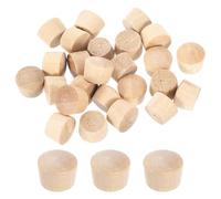 sourcing map 36Pcs Wood Button Plugs, 9.5mm/0.37" Flat Head Hardwood Screw Hole Plug Wooden Caps Buttons Wood Plug for Furniture Woodworking Craft Decor (11mm x 9.5mm)