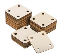 sourcing map 36pcs Wooden Weaving Card, 4 Holes 2x2 Inch Square Tablet Weaving Cards for Knitting Loom Kit Supplies, DIY Knitting Tools