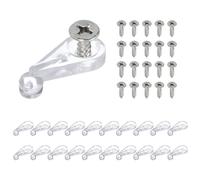 sourcing map 36Sets Glass Retainer Clips Kit with Screw, 25mm Plastic Cabinet Door Panel Clips Mirror Holder Clips for Fixing 4mm Thick Glass, Clear