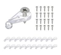 sourcing map 36Sets Glass Retainer Clips Kit with Screw, 25mm Plastic Cabinet Door Panel Clips, Mirror Holder Clips for Fixing 4mm Thick Glass, Clear