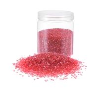 sourcing map 370g Crushed Glass Chips 1-3mm Shiny Electroplating Irregular Broken Sprinkles Chunky Glass for Crafts DIY Resin Art Decoration Vase Filler, Red