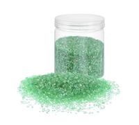 sourcing map 370g Crushed Glass Chips 1-3mm Shiny Electroplating Irregular Broken Sprinkles Chunky Glass for Crafts DIY Resin Art Decoration Vase Filler, Light Green