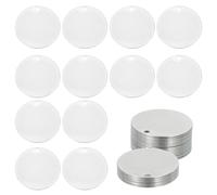 sourcing map 38 Pcs 304 Stainless Steel Flat Round Blank Stamping Tags, 35mm/1.4" Disc Metal Stamping Blanks with Hole for Jewelry Making DIY Crafts Pendants Label