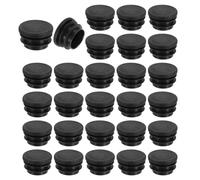 sourcing map 38 Pcs Round Plastic Plug, Black Tubing End Cap Plugs, 28mm(1.1 Inch) Furniture Leg Pipe Insert, Glide Protection for Chair, Sofa, Table, Shelf