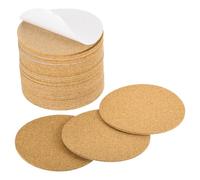 sourcing map 38 Pcs Self Adhesive Cork for Coaster, 95mm/3.74inch Round Backing Cork Tiles Mats for Wine Glass Cup Mug DIY Crafts (2mm Thick)