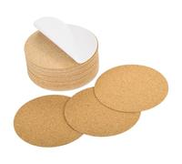 sourcing map 38 Pcs Self Adhesive Cork for Coaster, 95mm/3.74inch Round Backing Cork Tiles Mats for Wine Glass Cup Mug DIY Crafts (1mm Thick)