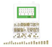 sourcing map 380Pcs M2 M2.5 M3 M4 M5 M6 Knurled Insert Nuts, Brass Threaded Embedment Nuts 3D Printing Brass Nuts for 3D Printing Parts Laptop Automotive Plastic Shell