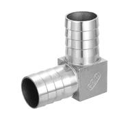 sourcing map 38mm Hose Barb 90 Degree Pipe Fitting, 304 Stainless Steel L Right Angle Adapter Pipe Connection Fitting for Vacuum Systems, Industrial Connections, Pneumatic Equipment, Silver