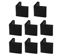 sourcing map 38mm x 38mm Angle Iron Foot Pads L Shaped Plastic Furniture Leg Caps End Covers Floor Protector Black 8 Pcs