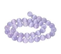 sourcing map 38pcs Crystal Purple Cat's Eye Stone Beads 10mm Round Smooth Gemstone Crystal Loose Bead for Jewelry Making Bracelets Necklace Earrings DIY