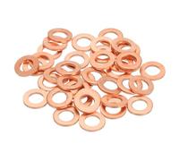 sourcing map 38Pcs Flat Washer, M5 Copper Washers Copper Sealing Ring Crush Washer Kit Assortment, 5mm ID, 9mm OD, 1mm Thick for Bolts Screws Machinery Repair
