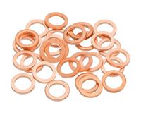 sourcing map 38Pcs Flat Washer, M8 Copper Washers Copper Sealing Ring Crush Washer Kit Assortment, 8mm ID, 12mm OD, 1.5mm Thick for Bolts Screws Machinery Repair