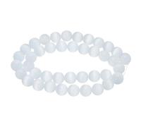 sourcing map 38pcs Frosted White Cat's Eye Stone Beads 10mm Round Smooth Gemstone Crystal Loose Bead for Jewelry Making Bracelets Necklace Earrings DIY
