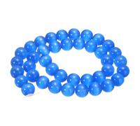 sourcing map 38pcs Ink Blue Cat's Eye Stone Beads 10mm Round Smooth Gemstone Crystal Loose Bead for Jewelry Making Bracelets Necklace Earrings DIY